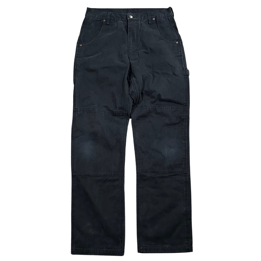 Vintage Key Double Knee Pants 32x32 Heavy Canvas Black Workwear Carpenter